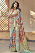 Digital Print Saree Pearl River Grey Digital Print Saree saree online