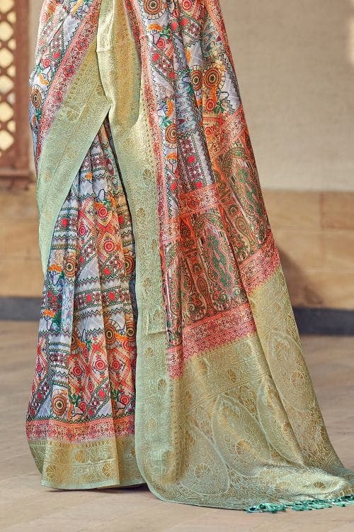 Digital Print Saree Pearl River Grey Digital Print Saree saree online