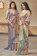 Digital Print Saree Pearl River Grey Digital Print Saree saree online
