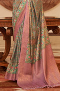 Digital Print Saree Pewter Green Digital Printed Saree saree online