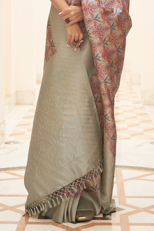 Digital Print Saree Pewter Grey Digital Print Saree saree online