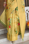Digital Print Saree Pineapple Yellow Digital Print Saree saree online