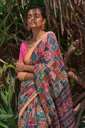 Digital Print Saree Pink Digital Print Saree saree online