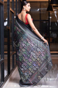 Digital Print Saree Purpoise Grey Kantha Digital Print Saree saree online