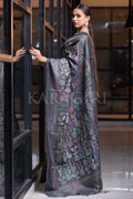 Digital Print Saree Purpoise Grey Kantha Digital Print Saree saree online