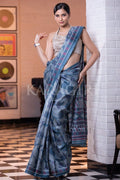Digital Print Saree Quilt Blue Digital Print Saree saree online
