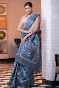 Digital Print Saree Quilt Blue Digital Print Saree saree online