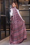 Digital Print Saree Red Violet Ajrakh Saree saree online