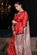 Digital Print Saree Rose Red Digital Print Saree saree online