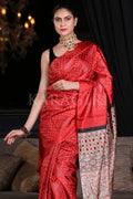 Digital Print Saree Rose Red Digital Print Saree saree online