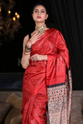 Digital Print Saree Rose Red Digital Print Saree saree online
