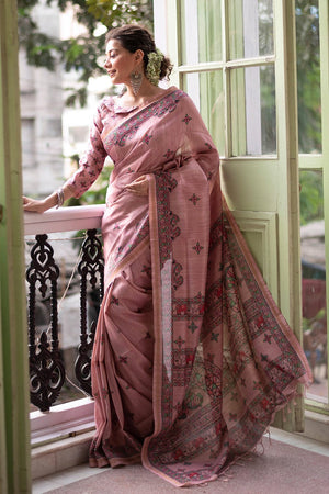 Rouge Pink Digital Print Saree