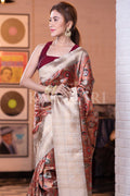 Digital Print Saree Saffron Orange Digital Print Saree saree online