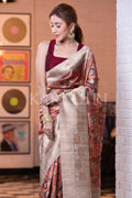 Digital Print Saree Saffron Orange Digital Print Saree saree online