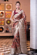 Digital Print Saree Saffron Orange Digital Print Saree saree online
