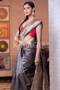 Digital Print Saree Sapphire Blue Digital Print Saree saree online