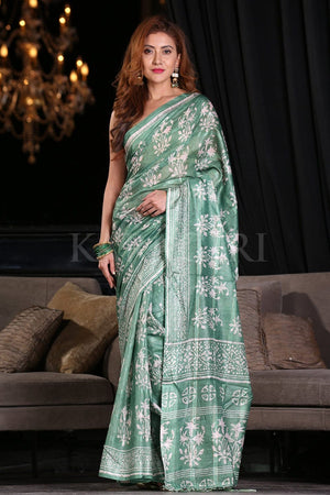 Sea Green Digital Printed Saree