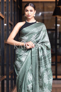 Digital Print Saree Sea Green Kantha Digital Print Saree saree online