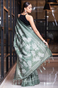 Digital Print Saree Sea Green Kantha Digital Print Saree saree online