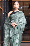 Digital Print Saree Sea Green Kantha Digital Print Saree saree online