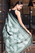 Digital Print Saree Sea Green Kantha Digital Print Saree saree online