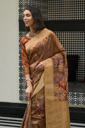 Digital Print Saree Sepia Brown Digital Print Saree saree online