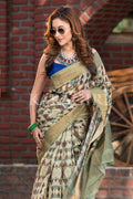 Digital Print Saree Sheen Green Digital Print Saree saree online