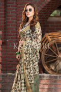 Digital Print Saree Sheen Green Digital Print Saree saree online