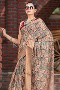 Digital Print Saree Sienna Brown Digital Print Saree saree online