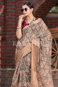 Digital Print Saree Sienna Brown Digital Print Saree saree online