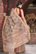 Digital Print Saree Sienna Brown Digital Print Saree saree online