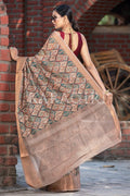 Digital Print Saree Sienna Brown Digital Print Saree saree online