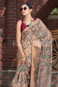 Digital Print Saree Sienna Brown Digital Print Saree saree online