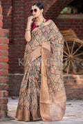 Digital Print Saree Sienna Brown Digital Print Saree saree online
