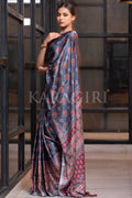 Digital Print Saree Spruce Blue Ajrakh Saree saree online