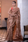 Digital Print Saree Tawny Brown Digital Print Saree saree online
