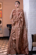 Digital Print Saree Tawny Brown Digital Print Saree saree online