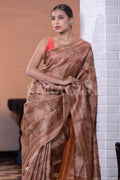 Digital Print Saree Tawny Brown Digital Print Saree saree online