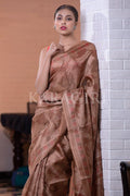 Digital Print Saree Tawny Brown Digital Print Saree saree online