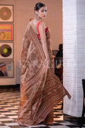 Digital Print Saree Tawny Brown Digital Print Saree saree online