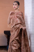 Digital Print Saree Tawny Brown Digital Print Saree saree online