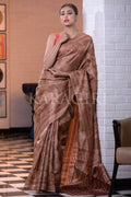 Digital Print Saree Tawny Brown Digital Print Saree saree online