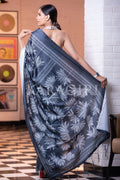 Digital Print Saree Teal Blue Kantha Digital Print Saree saree online