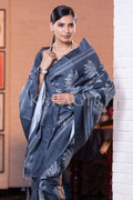 Digital Print Saree Teal Blue Kantha Digital Print Saree saree online