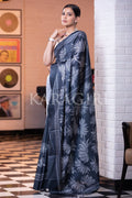 Digital Print Saree Teal Blue Kantha Digital Print Saree saree online