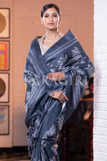 Digital Print Saree Teal Blue Kantha Digital Print Saree saree online