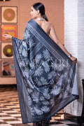 Digital Print Saree Teal Blue Kantha Digital Print Saree saree online
