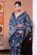 Digital Print Saree Teal Blue Kantha Digital Print Saree saree online