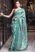 Digital Print Saree Tiffany Blue Kantha Digital Print Saree saree online