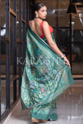 Digital Print Saree Tiffany Blue Kantha Digital Print Saree saree online